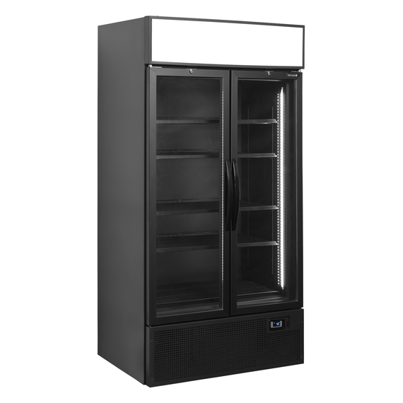 34754-FSC1000H-BLACK.jpg Tefcold Display-Kühlschrank in Schwarz FSC1000H BLACK, Schwarz RAL9005, EEK F – Bild 1
