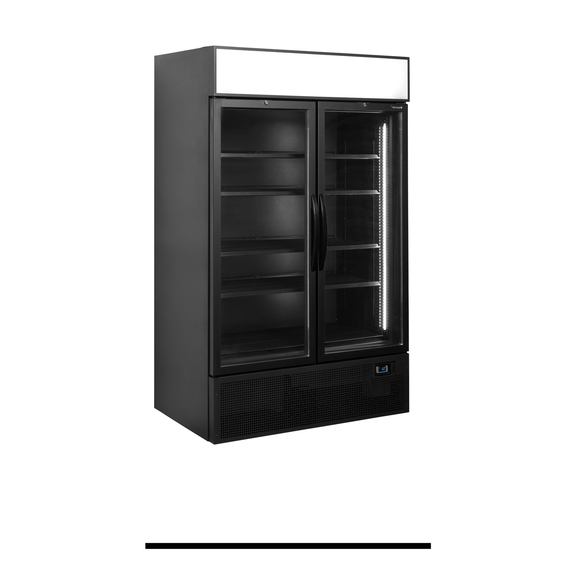 34756-FSC1200H-BLACK.jpg Tefcold Display-Kühlschrank in Schwarz FSC1200H BLACK, Schwarz RAL9005, EEK F – Bild 1