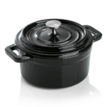 Was Germany Cocotte, Ø 10 cm, Höhe 6,5 cm, schwarz, Gusseisen, Edelstahl, emailliert