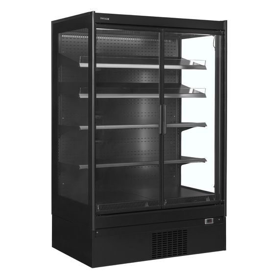 38471-EXTRA1250CD.jpg Tefcold Supermarkt-Multideck-Kühlschrank EXTRA1250CD, Schwarz / Glas, EEK D – Bild 1