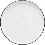 Teller flach, Serie Ankara, weiß, schwarz gesprenkelt, Ø 200 mm, 6 Stück