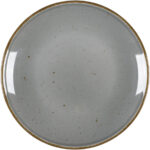 Teller flach, Serie Hotel, grau, braun gesprenkelt, Ø 210 mm, 12 Stück