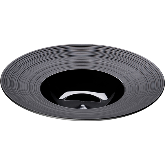 396114V01_MAIN_PRODUCT_PHOTO_EJifCh2taMgO.jpg Suppenteller, reliefierter Rand, Serie Gourmet Kontrast, schwarz, D. 305 mm – Bild 1