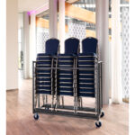 Feros Trolley Stapelstühle - für bis zu 30 Stapelstühle, Hammerite Silber – Bild 2