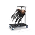 Feros Trolley Uni Stack - für alle stapelbaren Stühle und Barhocker, Hammerite Silber – Bild 2