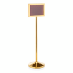 Was Germany Info-Ständer, 109 cm, DIN A4 Format quer, goldfarben, Chromnickelstahl