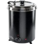 Elektrischer Suppentopf, gerade Form, schwarz, 5,7 Liter