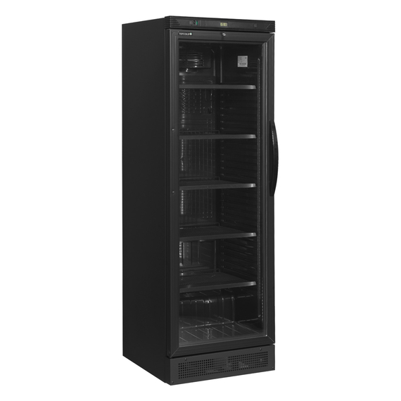 43909-CEV425-BLACK-L-H.jpg Tefcold Flaschenkühlschrank, Anschlag links CEV425 BLACK L/H, Schwarz, EEK D – Bild 1