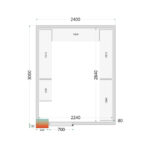 Tefcold Kühlzellen-Wandelemente 80 mm CR 240x300x220, Weiß