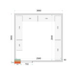 Tefcold Kühlzellen-Wandelemente 80 mm CR 300x300x220, Weiß