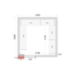 Tefcold Kühlzellen-Wandelemente 120 mm CR 240x240x220, Weiß