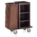 Was Germany Zimmerservicewagen, 95 x 57 x 114 cm, braun, Stahl, Polyesterfaserstoff