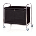 Was Germany Wäschewagen, 90 x 55 x 90 cm, schwarz, Edelstahl, verchromt, Nylon