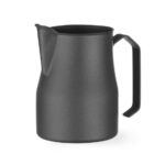 Hendi Milchkännchen mit V-förmigem Ausguss, mattschwarz, 0,7L, Schwarz, ⌀84x(H)130mm