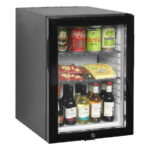 Tefcold Minibar-Kühlschrank mit Glastür TM45GC, Schwarz, EEK G – Bild 2