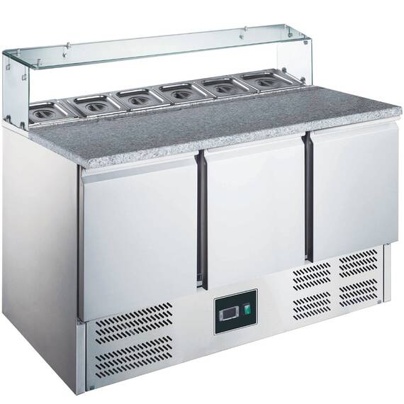 465-1065.jpg SARO Pizzatisch mit Glasaufsatz Modell EPS 903 G – Bild 1