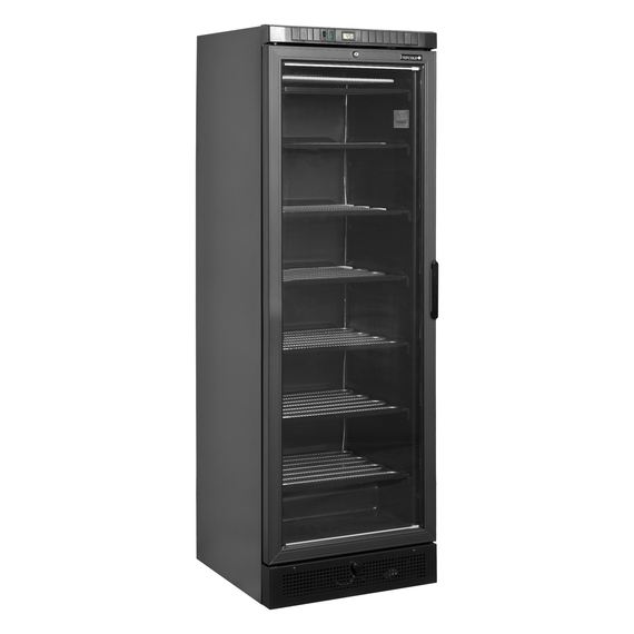 47059-UFSC371G-Black-L-H.jpg Tefcold Vitrinen-Gefrierschrank, Linksanschlag UFSC371G Black L/H, Schwarz, EEK C – Bild 1