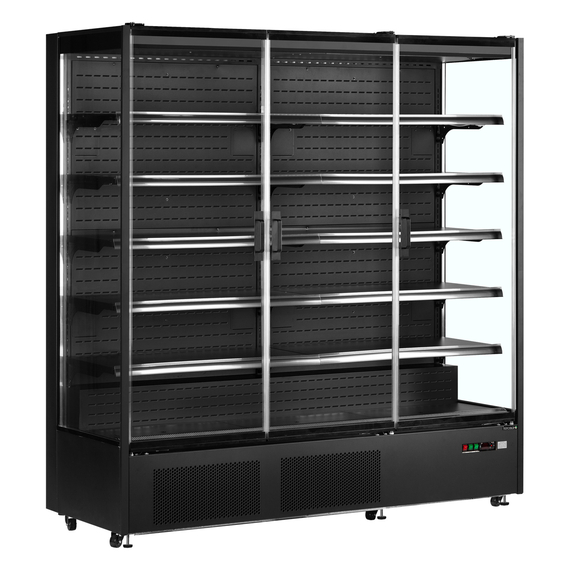 47449-PC1870B.jpg Tefcold Supermarkt-Multideck-Kühlschrank PC1870B, Schwarz RAL9005, EEK B – Bild 1
