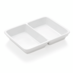 Was Germany Abteilschale Set HAMBURG SYSTEM, 23,5 x 17,5 x 3,7 cm, 2-fach Unterteilung, Set á 3 Stück, Porzellan
