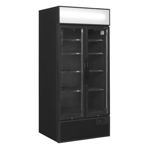 49271-FSC891H-Black.jpg Tefcold Display-Kühlschrank in Schwarz FSC891H Black, Schwarz RAL9005, EEK C – Bild 1