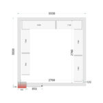 Tefcold Kühlzellen-Wandelemente 120 mm CR 300x300x220 WD, Weiß