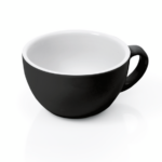 Was Germany Cappuccino Obertasse Set ITALIA BLACK, 280 ml, Ø 10,5 cm, Set á 6 Stück, Porzellan