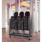 Feros Trolley Stapelstühle - für bis zu 30 Stapelstühle, Hammerite Silber – Bild 3