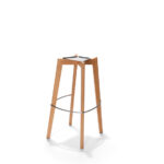 Feros Keeve – Stapel Barstuhl niedrige Sitzschalen, Holz/Weiß – Bild 2