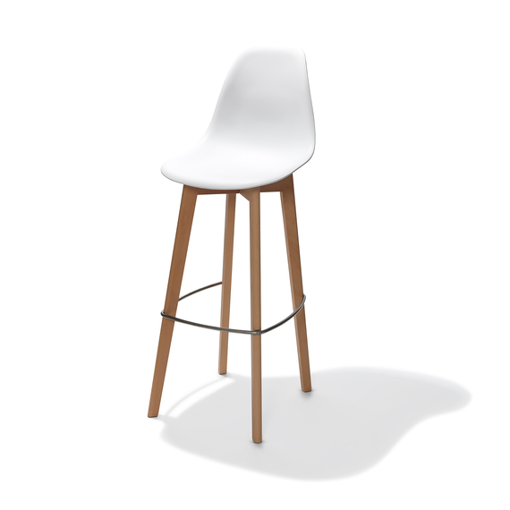 506F01SW-keeve-barchair-polypropylene-white-1.jpg Feros Keeve – Stapel Barstuhl, Holz/Weiß – Bild 1