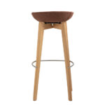 Feros Keeve – Stapel Barstuhl niedrige Sitzschalen gepolstert, Holz/Braun-Rot – Bild 4