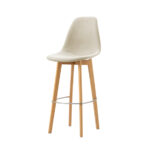 Feros Keeve – Stapel Barstuhl gepolstert, Holz/Beige