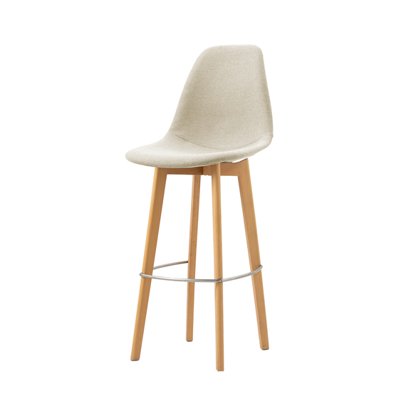 506F159592_keeve_barchair_upholstered_beige_1.jpg Feros Keeve – Stapel Barstuhl gepolstert, Holz/Beige – Bild 1