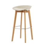 Feros Keeve – Stapel Barstuhl niedrige Sitzschalen gepolstert, Holz/Beige