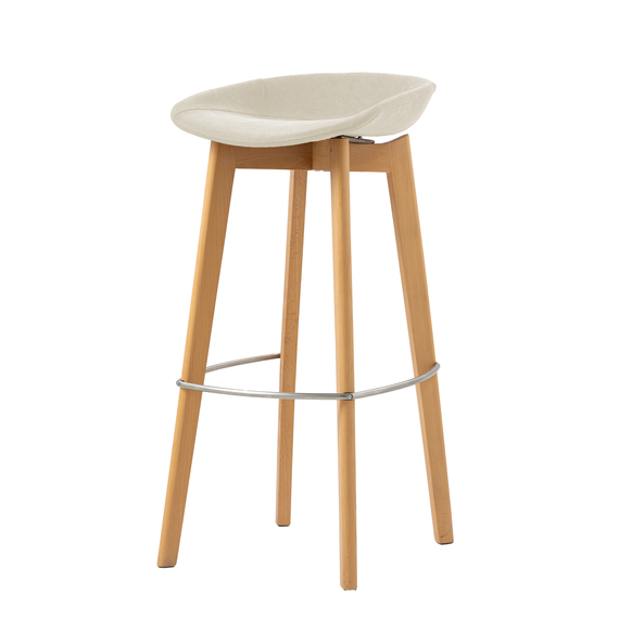 506F159593_keeve_barchair_low_upholstered_beige_1.jpg Feros Keeve – Stapel Barstuhl niedrige Sitzschalen gepolstert, Holz/Beige – Bild 1