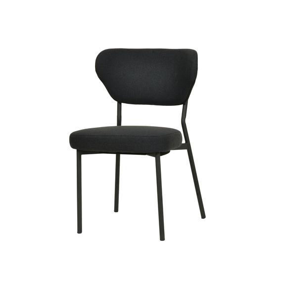 51024-duko-chair-black-1.jpg Feros Duko – Stapelstuhl, gepolstert, Schwarz – Bild 1