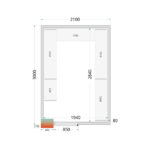 Tefcold Kühlzellen-Wandelemente 80 mm CR 210x300x220 WD, Weiß