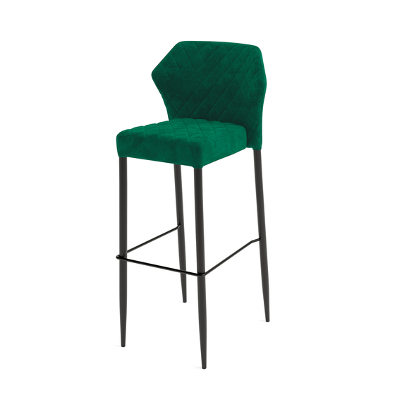 52102-louis-barchair-green-1_hr.jpg Feros Louis – Stapel-Barstuhl Velours gepolstert, Grün – Bild 1