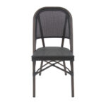 Feros Paris – Stapelbarer Bistrostuhl Textilene, Wengé/Schwarz Mesh – Bild 2