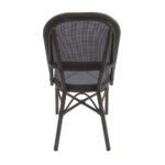 Feros Paris – Stapelbarer Bistrostuhl Textilene, Wengé/Schwarz Mesh – Bild 4