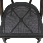 Feros Paris – Stapelbarer Bistrostuhl Textilene, Wengé/Schwarz Mesh – Bild 5