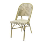 Feros Paris – Stapelbarer Bistrostuhl Rattan, Bambus/Weiß/Schwarz