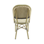 Feros Paris – Stapelbarer Bistrostuhl Rattan, Bambus/Weiß/Schwarz – Bild 4