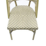 Feros Paris – Stapelbarer Bistrostuhl Rattan, Bambus/Weiß/Schwarz – Bild 5