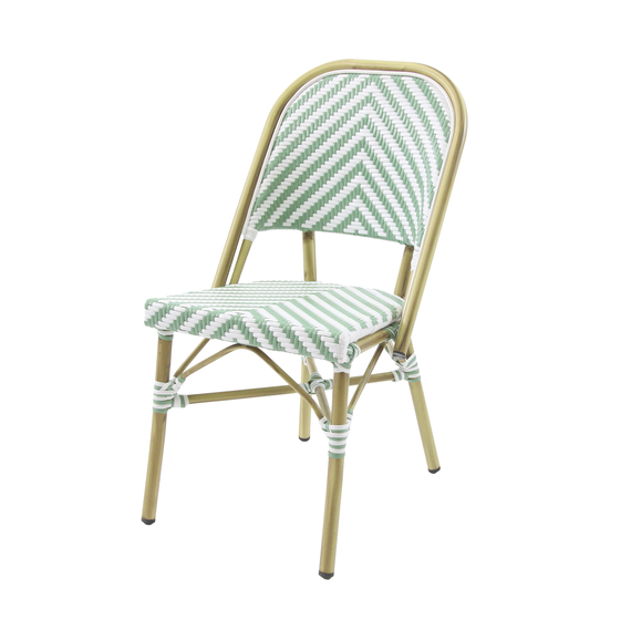 52351-paris-rattan-chair-white-pastelgreen-1.jpg Feros Paris – Stapelbarer Bistrostuhl Rattan, Bambus/Weiß/Pastellgrün – Bild 1