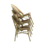 Feros Paris – Stapelbarer Bistrostuhl Rattan, Bambus/Natur – Bild 6