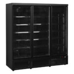 Tefcold Glastürgefrierschrank Atom Maxi F3DBB, Schwarz RAL9005, EEK D