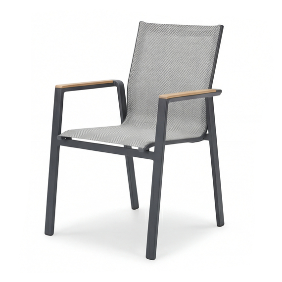 552436-paros-chair-anthracite-1.jpg Barths Paros - Dining Armstuhl, Anthrazit – Bild 1