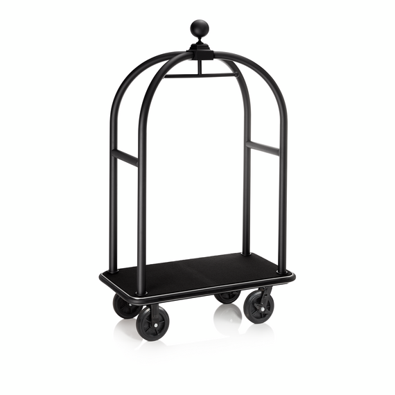 5525005_WS.png Was Germany Gepäckwagen DRIFT, 112 x 60 x 191 cm, schwarz, schwarzer Teppich, Chromnickelstahl 18/8 – Bild 1