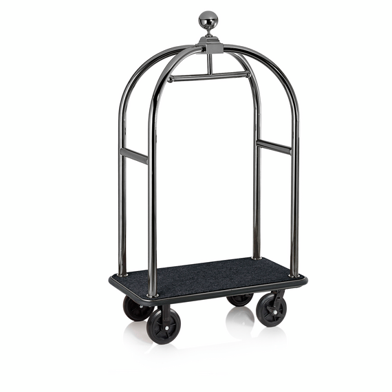 5525105_WS.png Was Germany Gepäckwagen DRIFT, 112 x 60 x 190 cm, gun metal, schwarzer Teppich, Chromnickelstahl 18/10 – Bild 1
