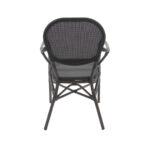 Feros Tango – Stapelbarer Bistrostuhl Textilene, Wengé/Schwarz Mesh – Bild 4